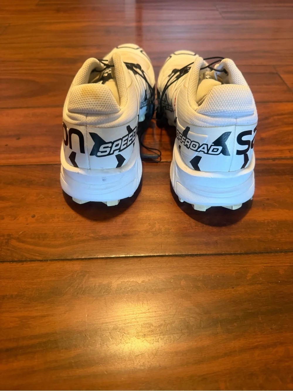 Salomon White and Black speed cross offroad unisex shoes
